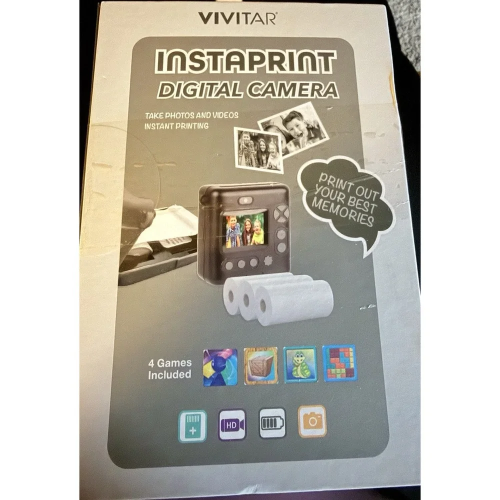 Vivitar Instaprint Instant Digital Camera 20MP 16x Zoom Instant Printing Gray